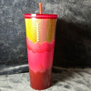 Starbucks Venti sized tumbler with straw